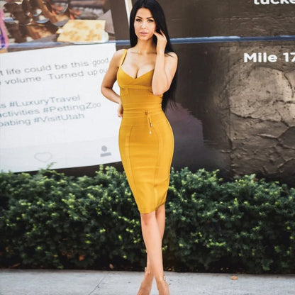 【New style】's hot sale 's hot sale European and American suspender waist sexy hip bandage dress Guangzhou source