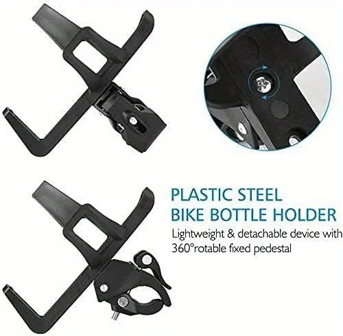 1pc 360 Degree Rotating Bicycle Water Bottle Holder for Mountain Bikes, Electric Scooters, and More - Securely Holds Your Drink