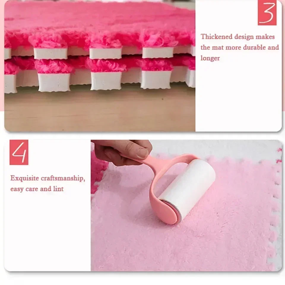 Soft Plush Warm Carpet Baby Play Mat Baby Bedroom Patchwork Carpet EVA Foam Interlocking Sports Floor Tiles Baby Warm Game Mat
