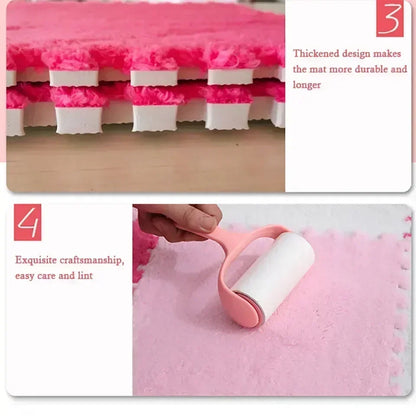 Soft Plush Warm Carpet Baby Play Mat Baby Bedroom Patchwork Carpet EVA Foam Interlocking Sports Floor Tiles Baby Warm Game Mat