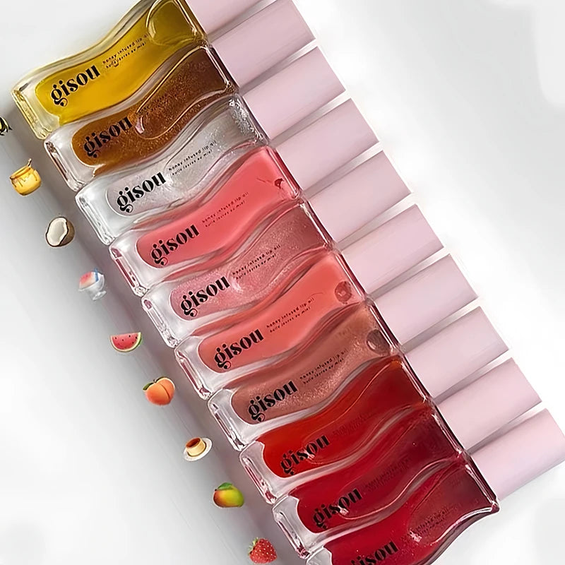 Gisou New Colors Full Range Of Long-lasting Moisturizing Raspberry Swirl Lip Oils Lip Gloss Care Lip Plumping Exfoliating Gloss