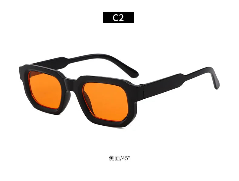 New Retro Rectangular Frame Sunglasses - Fashionable Retro Sunglasses With Uv400 Protection3007