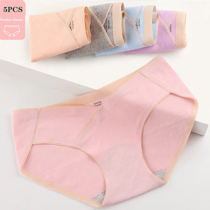 5PCS Cotton Maternity Panties High Waist Pregnant Panties Adjustable Belly Support Briefs for Pregnant Women Solid Color Panties