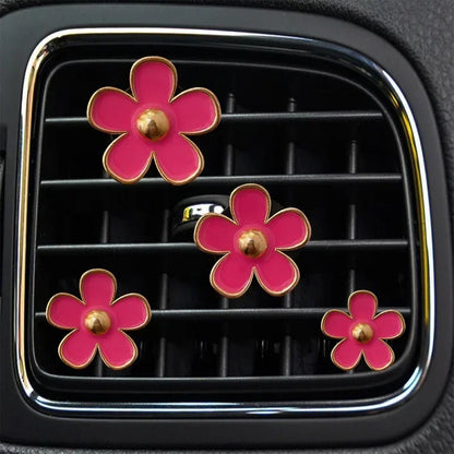 Car Outlet Vent Perfume Clips Conditioning Aromatherapy Freshener with Cute Flower Design