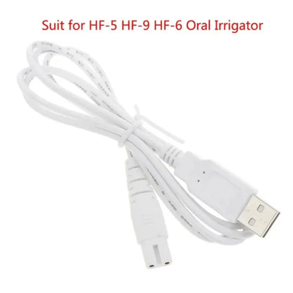 XIKCU White USB Cable Charging Line Suit HF-5 HF-9 HF-6 Oral Irrigator Teeth Water Flosser Power Cord USB Electrical Cord