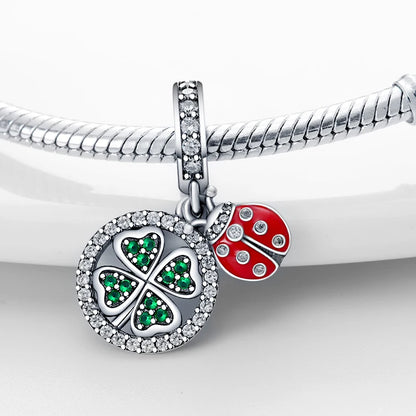 Charms Silver 925 Ladybugs and Cherry Strawberries Pendant Bead Fit 3mm Bracelet Bangle Necklace For Women Luxury Jewelry Making