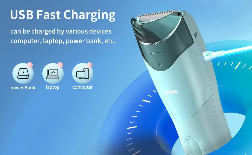 Vacuum Hair Clippers for Kids & Men Rechargeable Cordless Hair Cutting Machine with Safe Ceramic Blade Waterproof Hair Trimmers