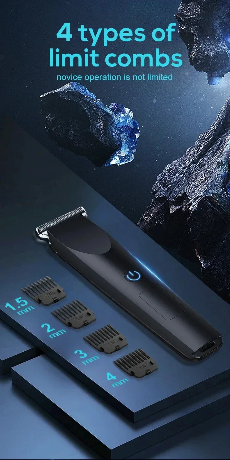 New Electric Hair Clipper Hair Trimmer for Men Body Groomer & Pubic Waterproof Hair Trimmer Replaceable Ceramic Blade 2026