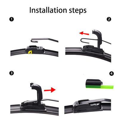 For Nissan Micra K12 2002-2010 Car Wiper U-type Soft Rubber Boneless Wiper HD Quiet Durable Automotive Wiper 21"+18"