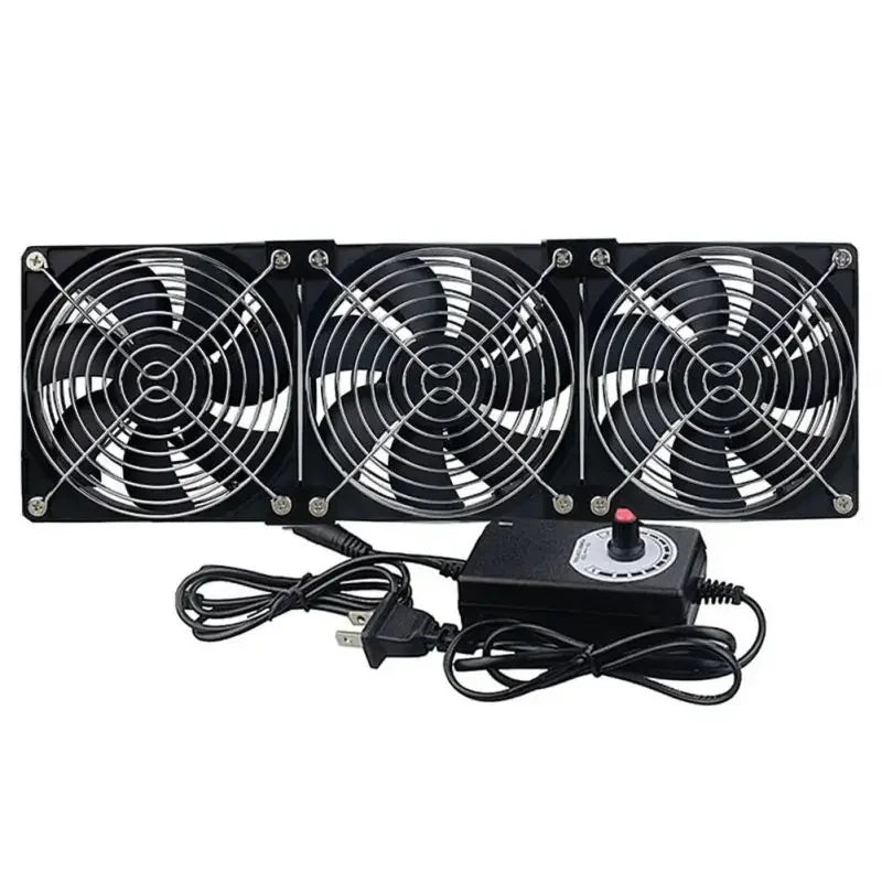 12cm 3000RPM Exhaust Fan Bathroom Cooling Fan with Controller 3V-12V Btc Machine Chassis Workstation Cabinet Radiator Server Fan