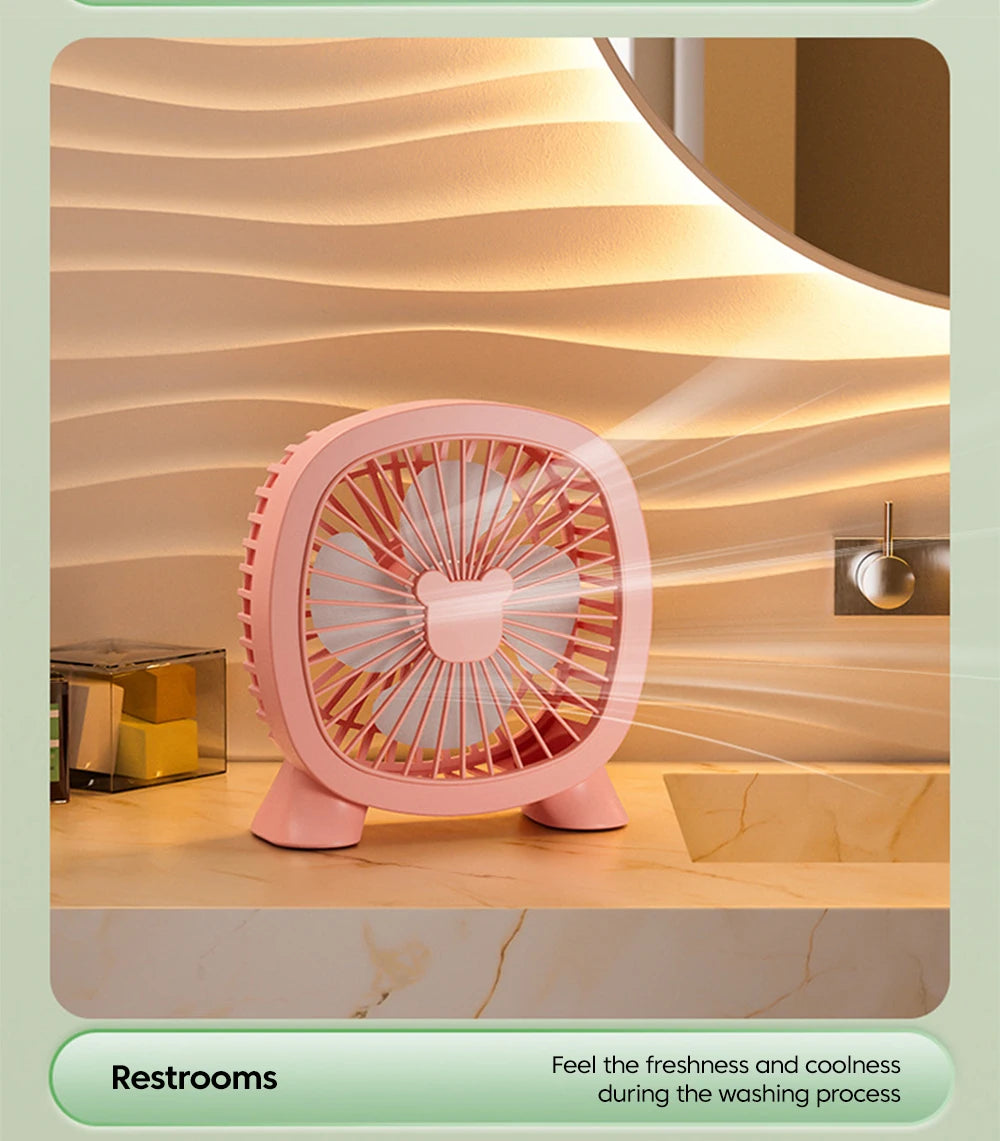 Portable Summer Mini Electric Fan For Home Office School Outdoor Camping Travel USB Direct Plug In Silent Handheld Desktop Fan