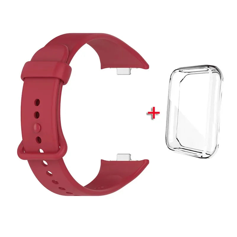 Soft Silicone Strap and One-piece Full Protective Case for Xiaomi Mi Band 9 Pro Strap Smart Band