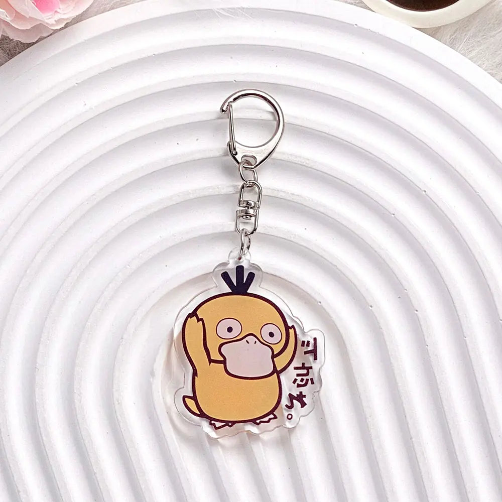 1/12PCS Pokémon Characters Pikachu Bulbasaur Acrylic Keychain Bag Charms Accessories Backpack Pendant Key Holder Friend Gifts