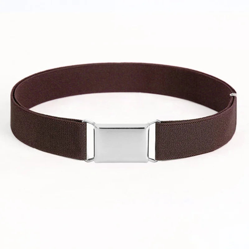 Women's Adjustable Elastic Stretch Belt Comfortable Invisible Waist Belt for Jeans Pants Dress Square Easy Buckles Waist Belt