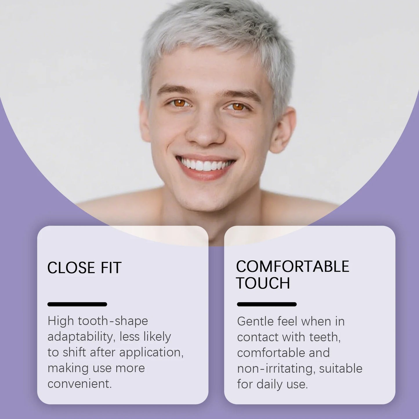 Purple Glossy Tooth Strips Gentle Care for Shiny Teeth, Cleans Stains, Easy-to-Use Tooth Strips