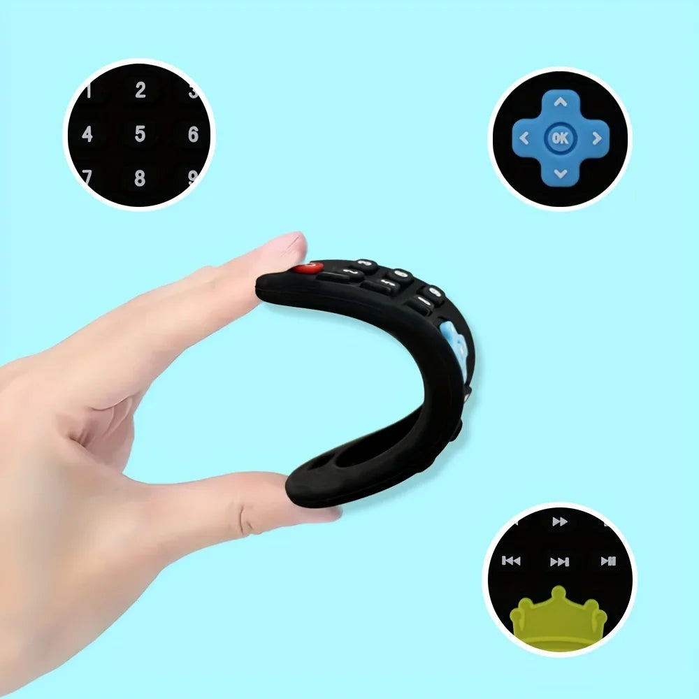 Children's Silicone Remote Control Teether Baby Oral Appetite Period Soothing Remote Control Teething Bite Gum Anti-Eating Toys