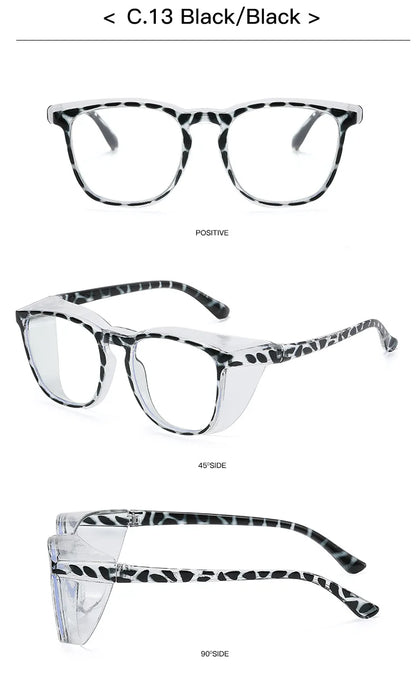1pc Anti Pollen Safety Glasses Square Anti Fog Blue Light Blocking Glasses with Side Shields for School Daily Life