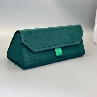 1pc Velvet Triangle Folding Glasses Women Case Elegant Sunglasses Case Purse Hard Men Soft Elegant Reading Glasses Box Glasses C