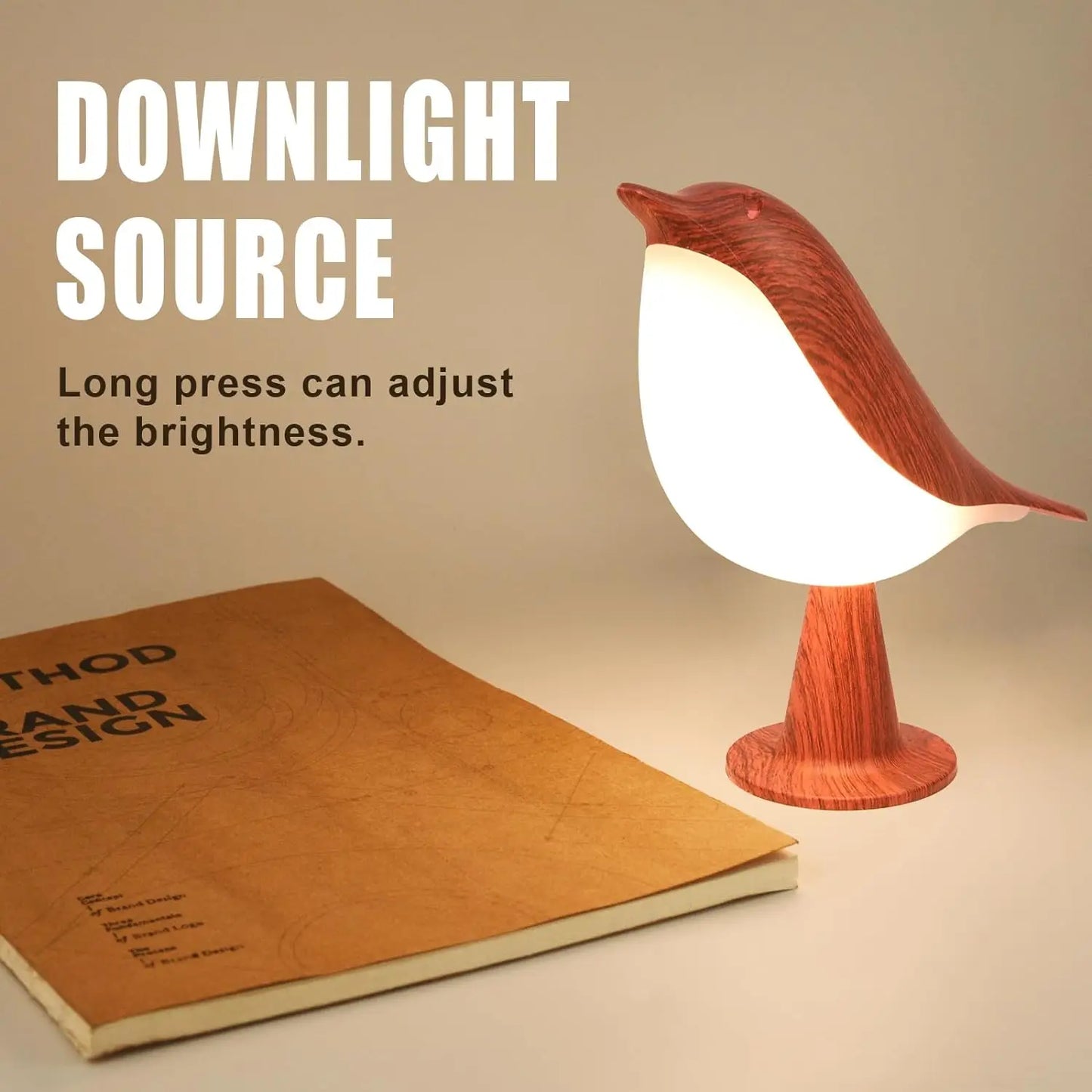 1pc LED Touch-Control Bird Lamp - Art Deco, 3-Levels Dimmable, USB-Cordless with Rechargeable Battery, Versatile for All Rooms