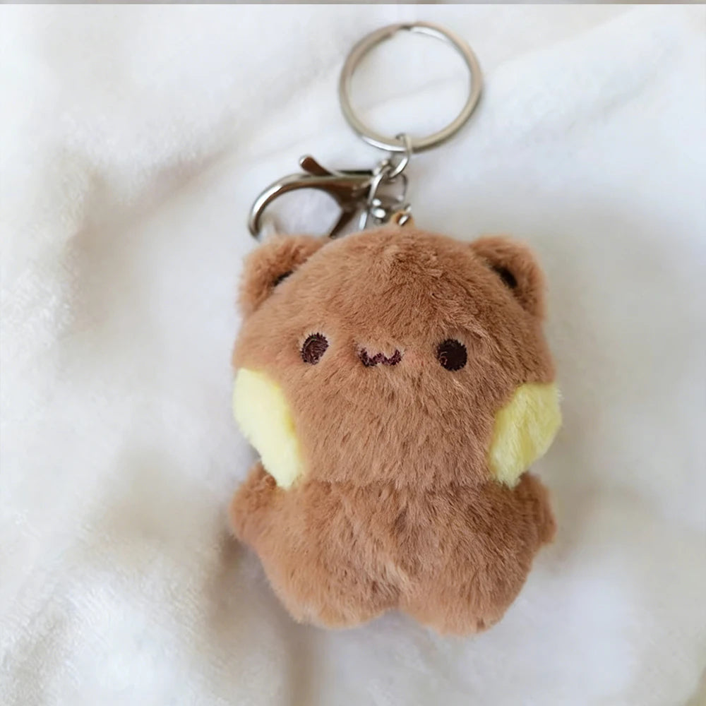 1/2Pcs New Panda Bubu and Yier Plush Pendant Keychain Dolls Cute Cartoon Panda Bear Key Ring Backpack Pendant Couple Gifts
