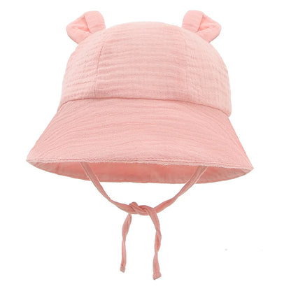Muslin Baby Summer Hat Newborn Cap Cotton Baby Sun Hats for Girls Boys Infant Bucket Hat for Toddler Accessories 3-12M
