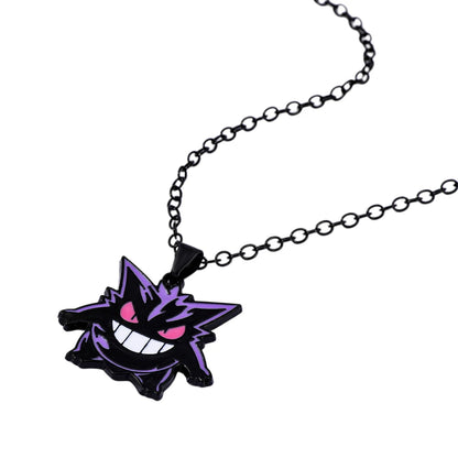 Gengar Cosplay Pendant Necklace - Anime Charms Jewelry for Women Men Kids Chain Choker Perfect Party Gift