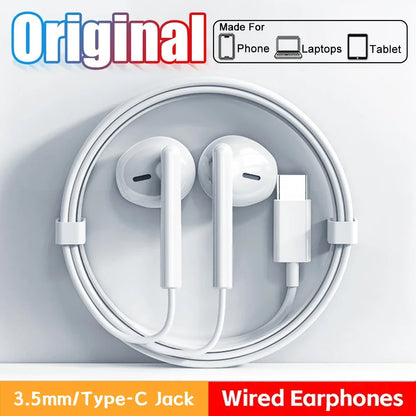 Original Type C In-Ear Earphones For Xiaomi 17 Pro Max 15T 14T Redmi Note 15 14 12 13 Ultra Poco X7 F7 Pro Headset Wired Earbuds