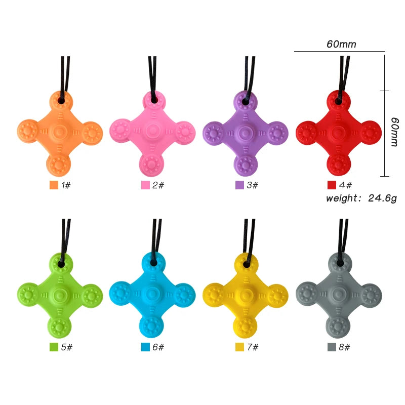 1pcs Silicone Teether Kids Chew Necklace Sensory Chewy Pendant Oral Motor Toys Therapy Tools for Autism Children's Goods