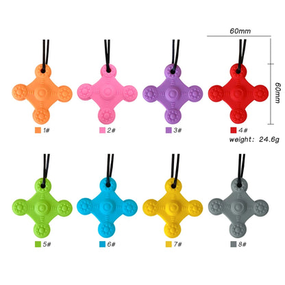 1pcs Silicone Teether Kids Chew Necklace Sensory Chewy Pendant Oral Motor Toys Therapy Tools for Autism Children's Goods
