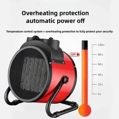 Portable 2000W Space Heater with Fan 2 Heat Settings Adjustable Thermostat Fan Mode Tip Over Overheat Protection for Indoor