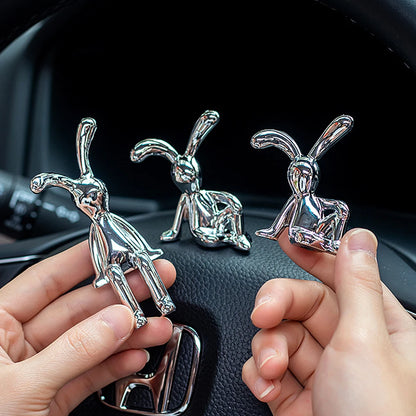 Cartoon Animal Rabbit Car Interior Center Console Decoration Personality Dining Table Desk Creative Props Accessories