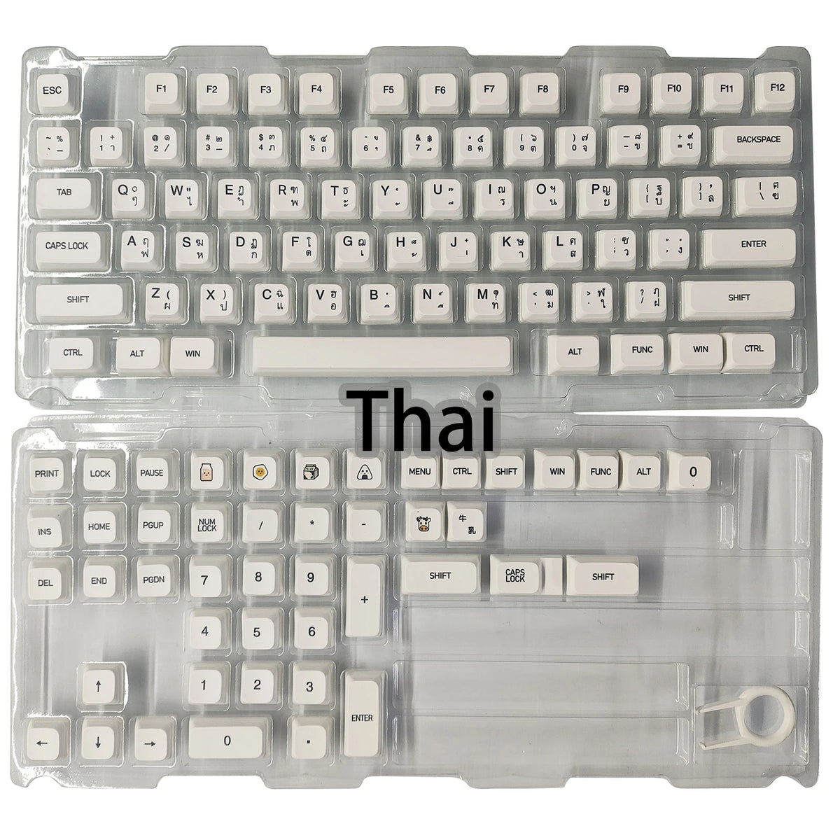 Minimalist White PBT Keycaps 120 Keys Korean Spanish English Multilingual XDA Profile for Mechanical Keyboard Magnetic Keyboard