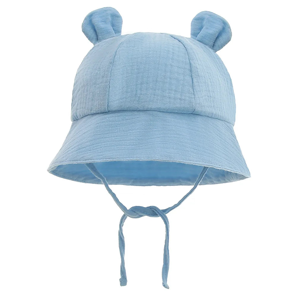 Muslin Baby Summer Hat Newborn Cap Cotton Baby Sun Hats for Girls Boys Infant Bucket Hat for Toddler Accessories 3-12M