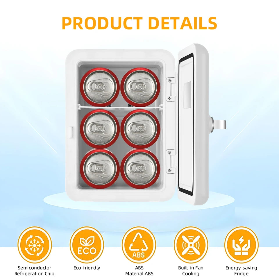 4L Mini Beauty Fridge for Skincare Car & Home Dual Use Cooling Heating Makeup Refrigerator Travel Cosmetic Face Cream Fridge