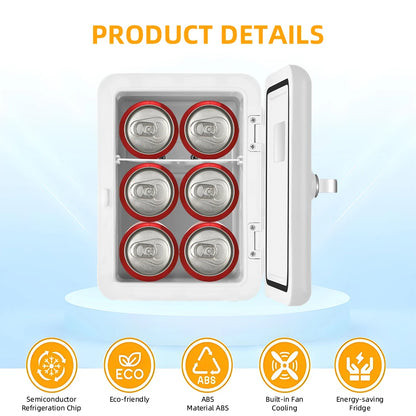 4L Mini Beauty Fridge for Skincare Car & Home Dual Use Cooling Heating Makeup Refrigerator Travel Cosmetic Face Cream Fridge