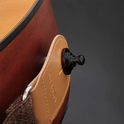 2pcs premium alloy guitar with lock strap, gold and black, safe and stylish for acoustic guitar, electric guitar and bass