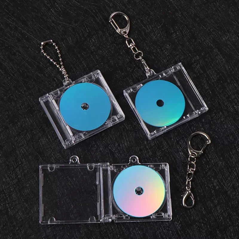 1pc NFC Functional CD Disc Key Chain Mini CD Case Keychain Peripheral Commemorative Album Key Holder For DIY Backpack Pendant