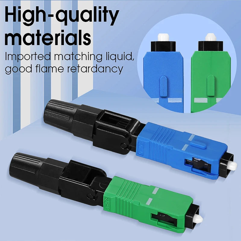 FTTH Optical Fiber Quick Connector Single Mode SCUPC/APC Leather Fiber Optic Cable Cold Splicing Fast Connector Assembly Tools