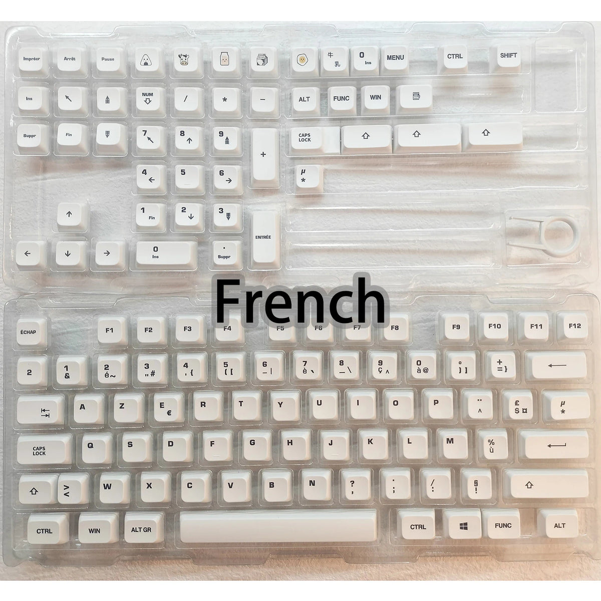 Minimalist White PBT Keycaps 120 Keys Korean Spanish English Multilingual XDA Profile for Mechanical Keyboard Magnetic Keyboard