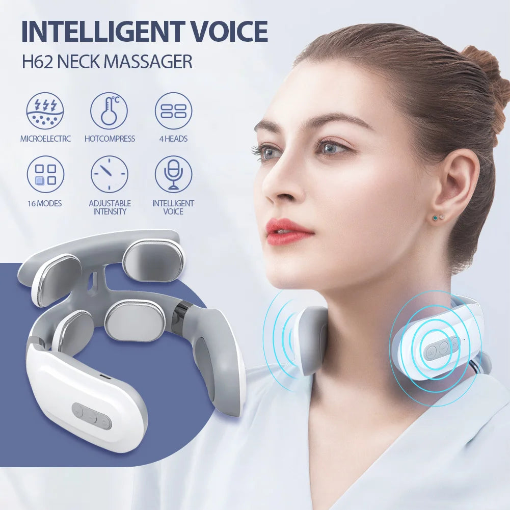 Smart Back Neck Massager Electric TENS Pulse Cervical Muscle Massages Wireless Shoulder Health Care H99 H62 JT88 F6Device