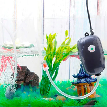 1PC Aquarium Air Pump Fish Tank Mini Compressor Single Double Outlet with Check Valve Tube Aquatic Accessories 220V 3W 5W