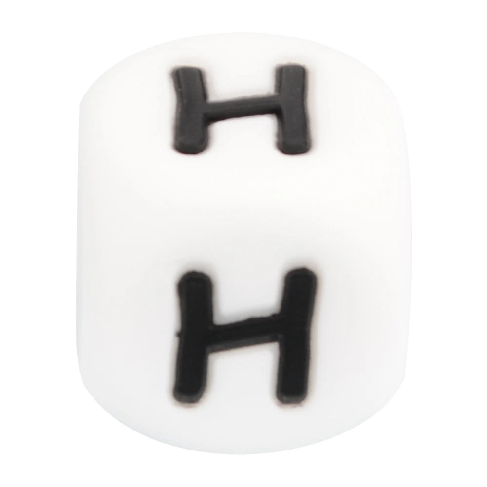 Lofca 100Pcs 12MM Silicone Letter Beads Silicone Beads Loose Beads Food Grade DIY Bracelet Necklace Pacifier Chain Accessories