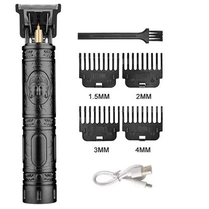 Vintage Men's Electric Hair Clipper Rechargeable Beard Trimmer with Foot Hair Trimmer Kit USB Fast Charging Hair Clipper