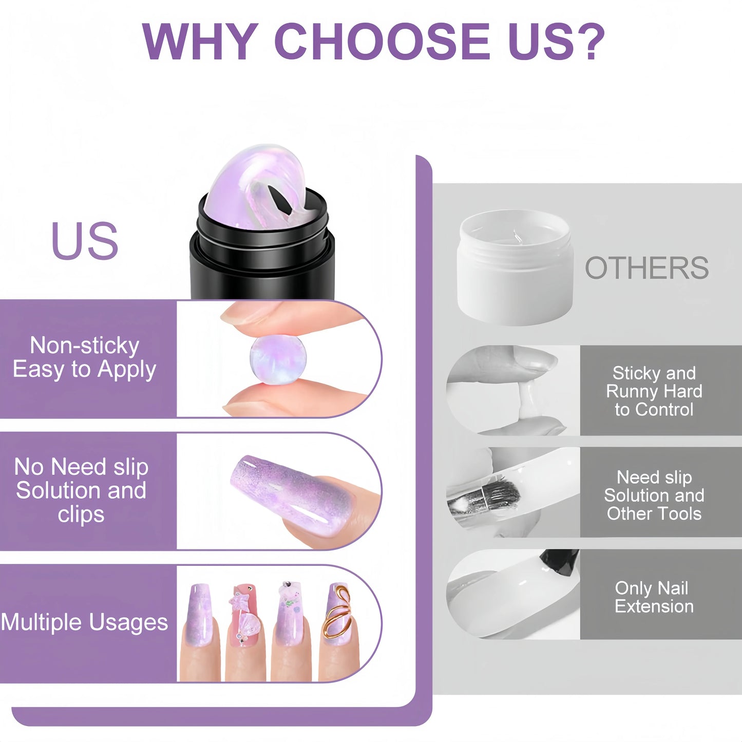 3D Nail Gel, Non-Sticky Hard Long-Lasting Overlay, Creates 3D Bow Geometric Letter Shapes, Salon Quality, Soluble Residue-Free A