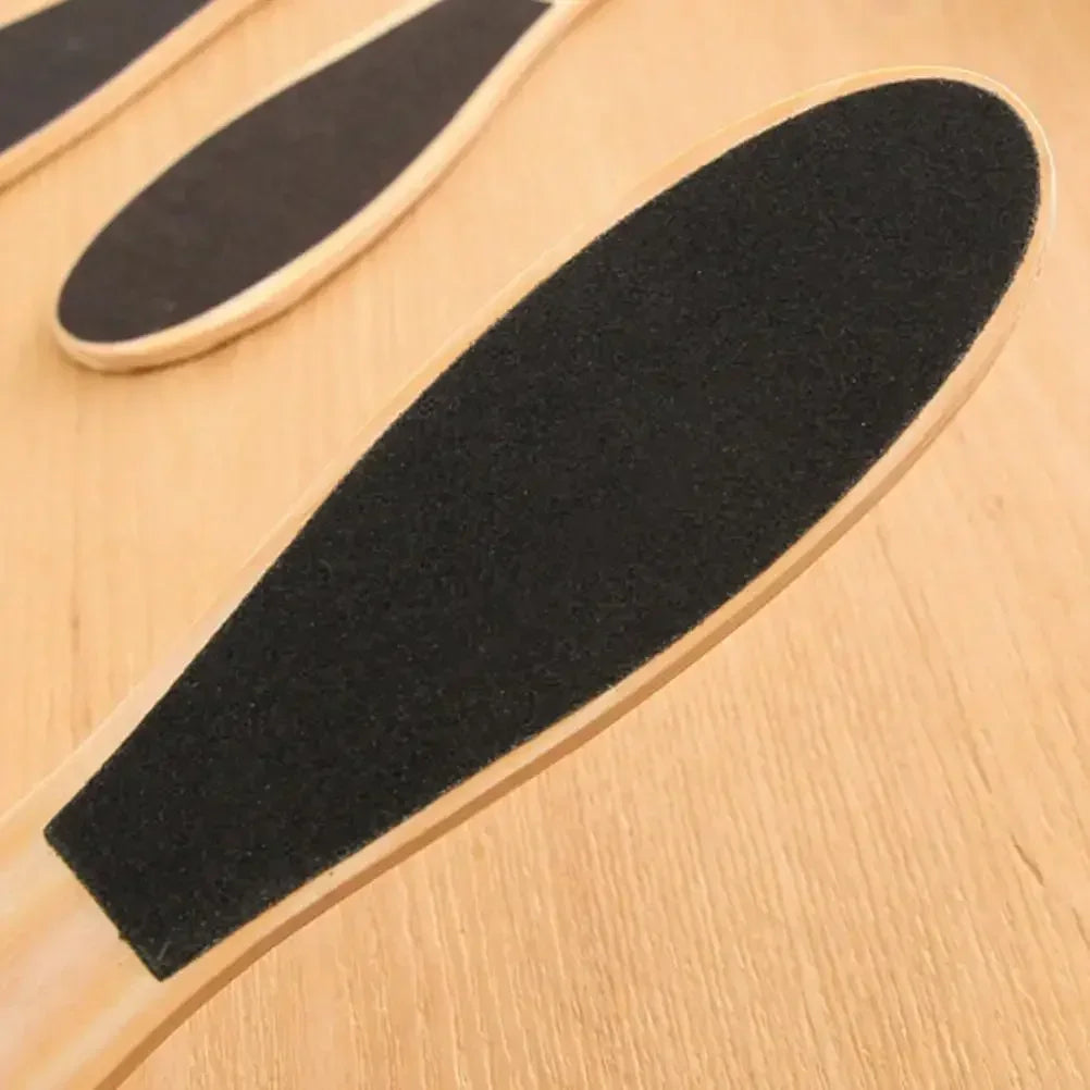 Wooden Handle Double Sided Foot File Callus Remover Pedicure Exfoliating Tool For Rough Feet Skin