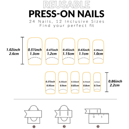 48pcs French black border hand and foot armour Glossy fake toenails fully covered with nude spring break toenails for women's na