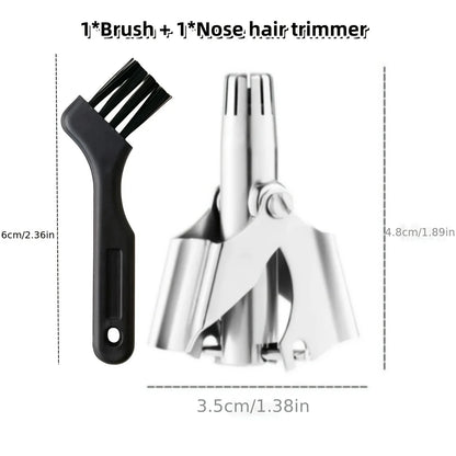 LISI Washable Portable Manual Nose Hair Trimmer for Men & Women Waterproof Stainless Steel Ear Hair Trimmer with Cleaning Brush
