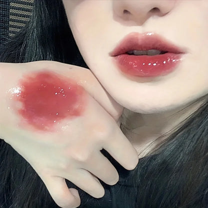 6 color lip glaze, cute little bear, mirror gloss, jelly lips with sparkling light dew water, long-lasting stain resistant trans