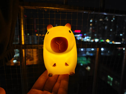 Cute Pet Capybara Night Light Cartoon Silicone Creative Bedside Sleep Night Lamp For Room Decor Birthday gift clearance sale
