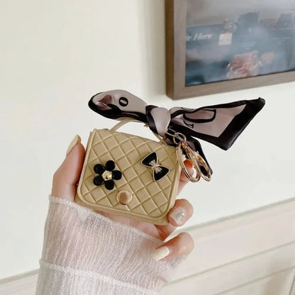 Fashion Leather Earphone Storage Bag Mini Creative Keychain Solid Color Pendant Earphone Case Bluetooth Headset Cover